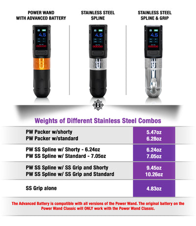 Bishop Stainless Steel Power Wand with Advanced Battery Full Set - Packer